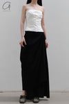 Marc Le Bihan Pleated Wool Skirt French Handmade MLB-2502-HEI Black